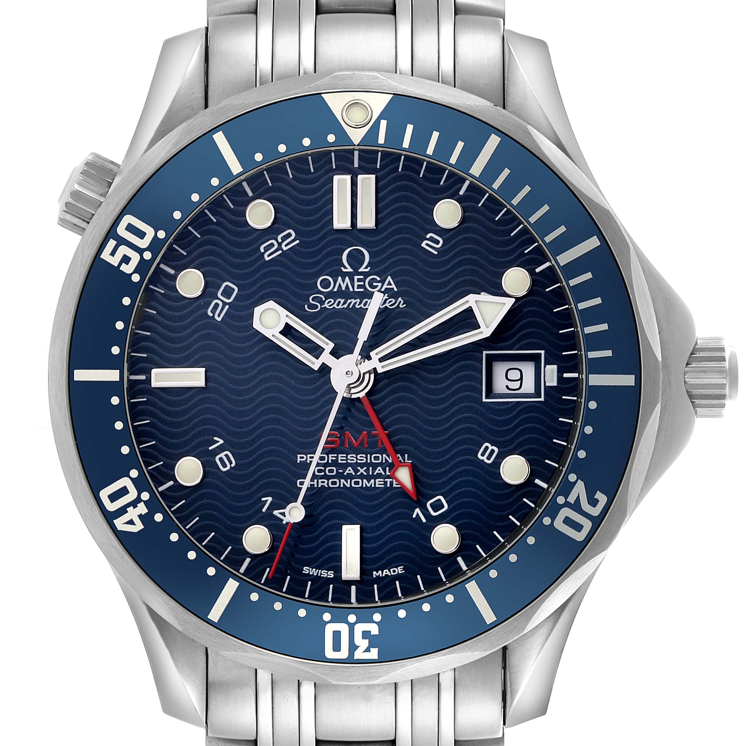 Omega Seamaster Diver 300M GMT Blue Dial Steel Mens Watch 41.0 MM 2535.80.00