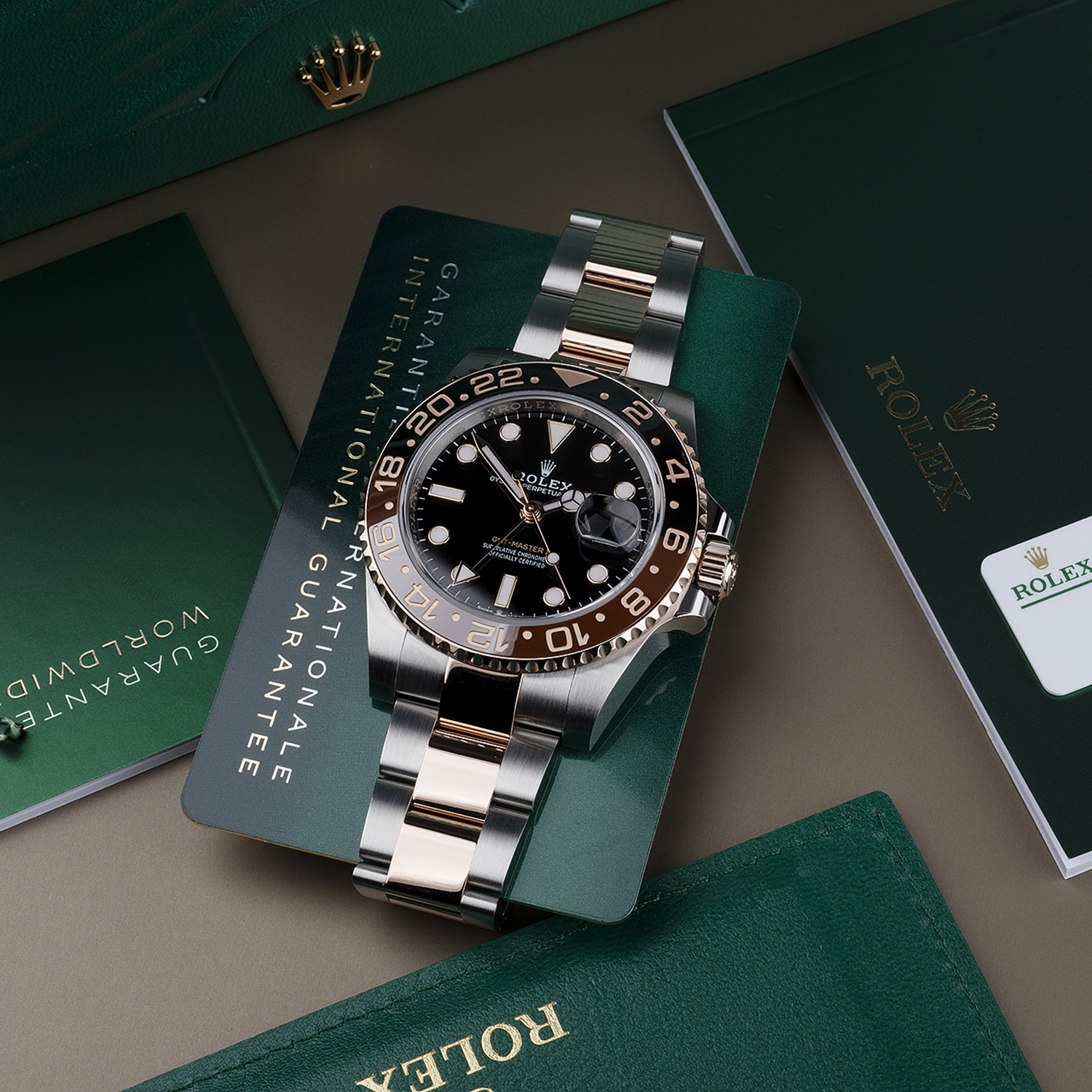 Rolex GMT-Master II Root Beer Two Tone Black Dial Ref 126711chnr-0002