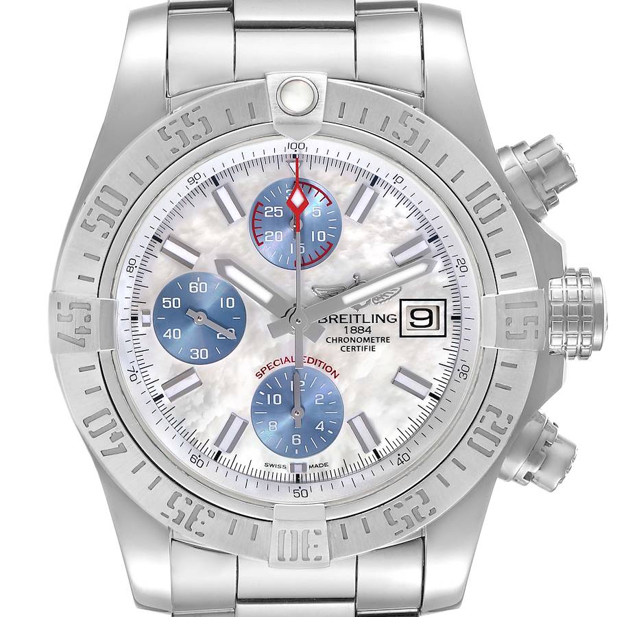 Breitling Avenger II Mother of Pearl Steel Mens Watch A13381