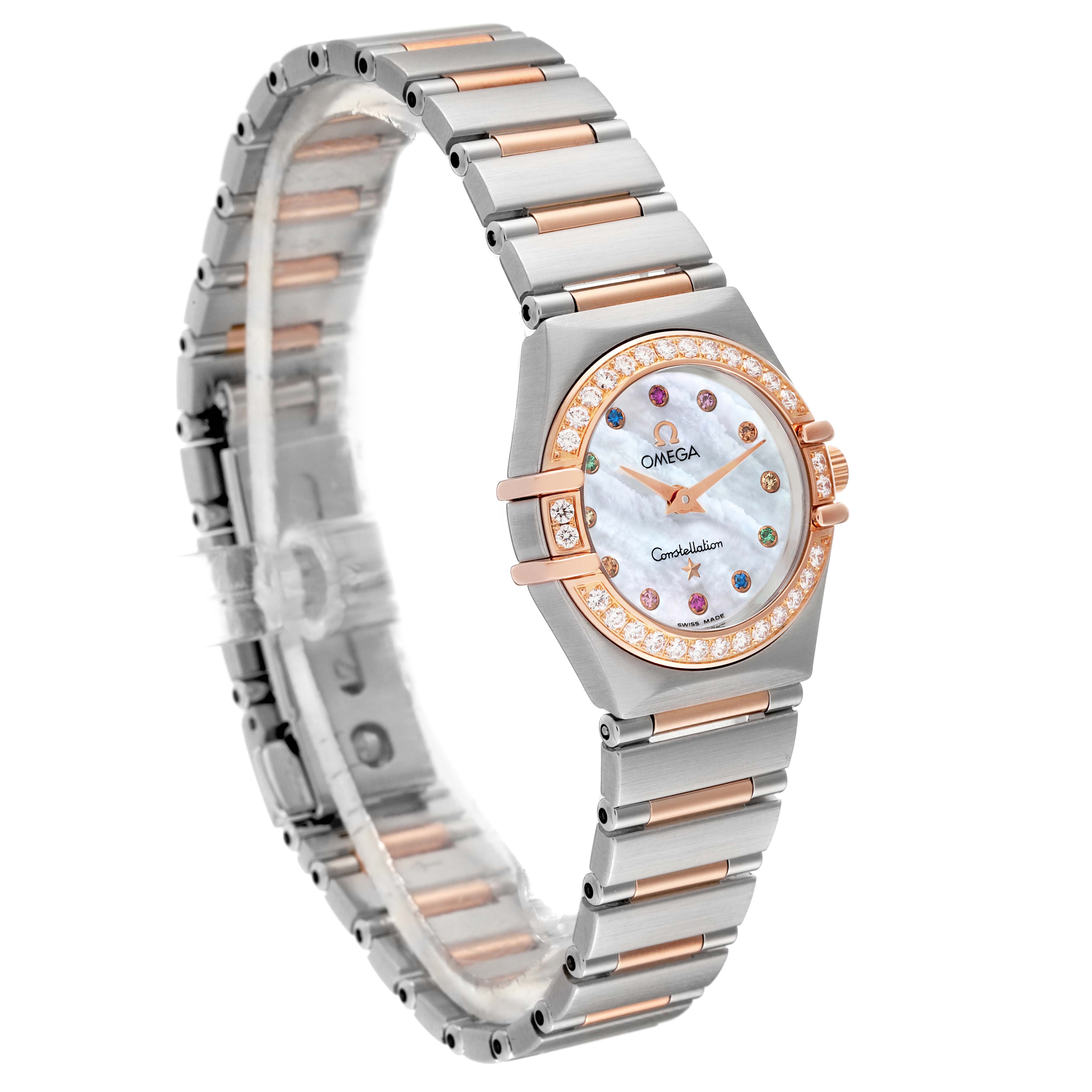 Omega Constellation Steel Rose Gold MOP Diamond Ladies Watch 22.5 MM 1360.79.00