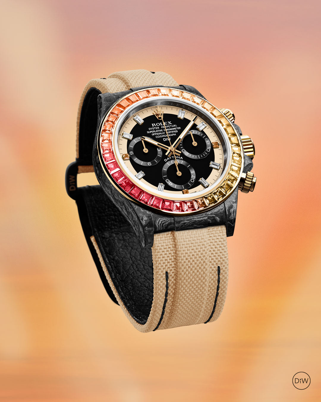 ROLEX Diw Daytona carbon rainbow sunray 40mm carbon