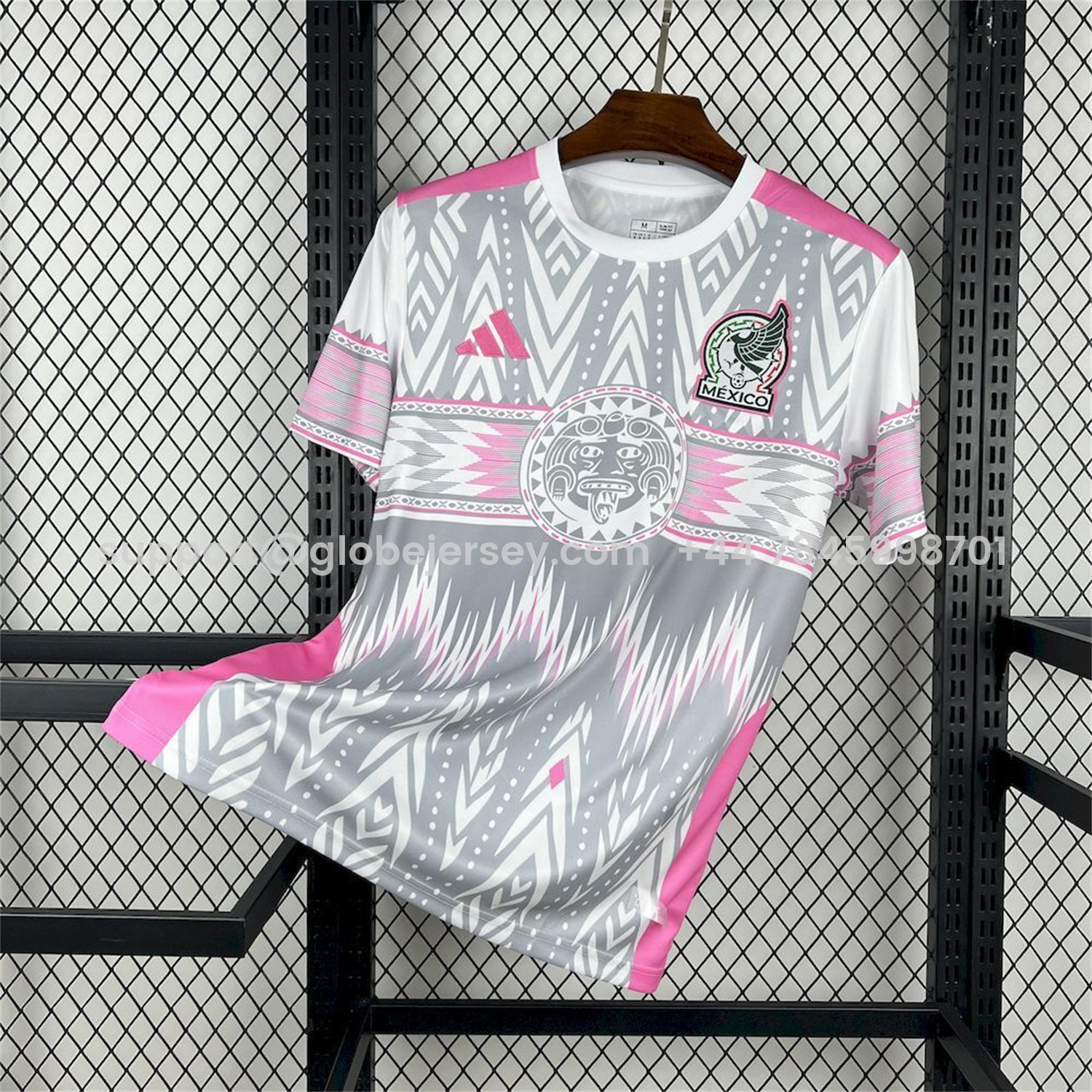 Mexico 25-26 Feathered Serpent Pink And Grey Special Jersey - Fans Version