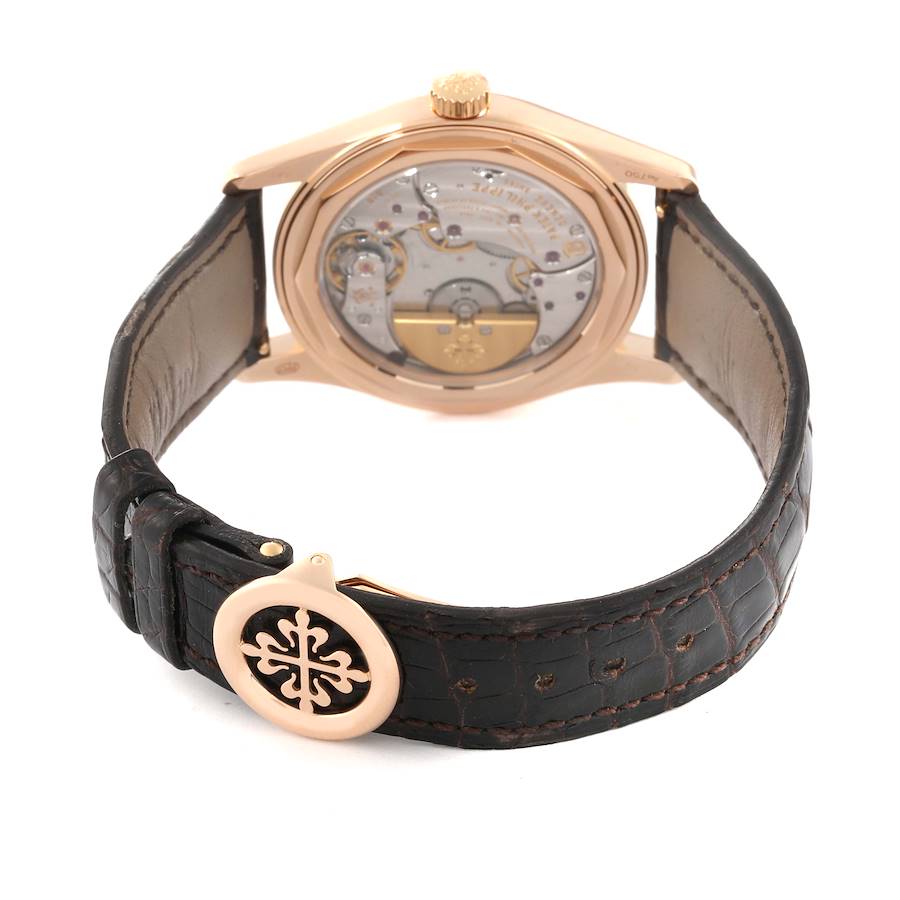 Patek Philippe Calatrava Rose Gold Brown Dial Mens Watch 6000R Papers