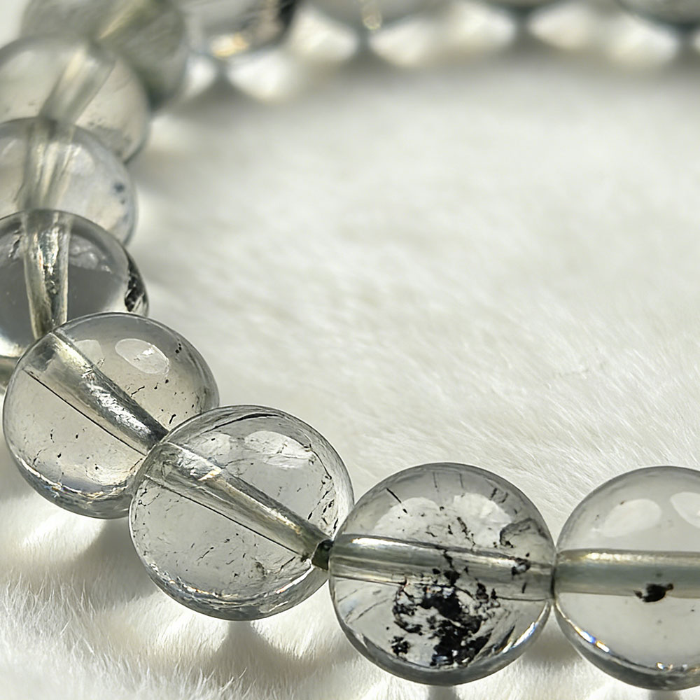 8mm Black Phantom Quartz Bracelet | Grounding Protection & Abundance Manifestation