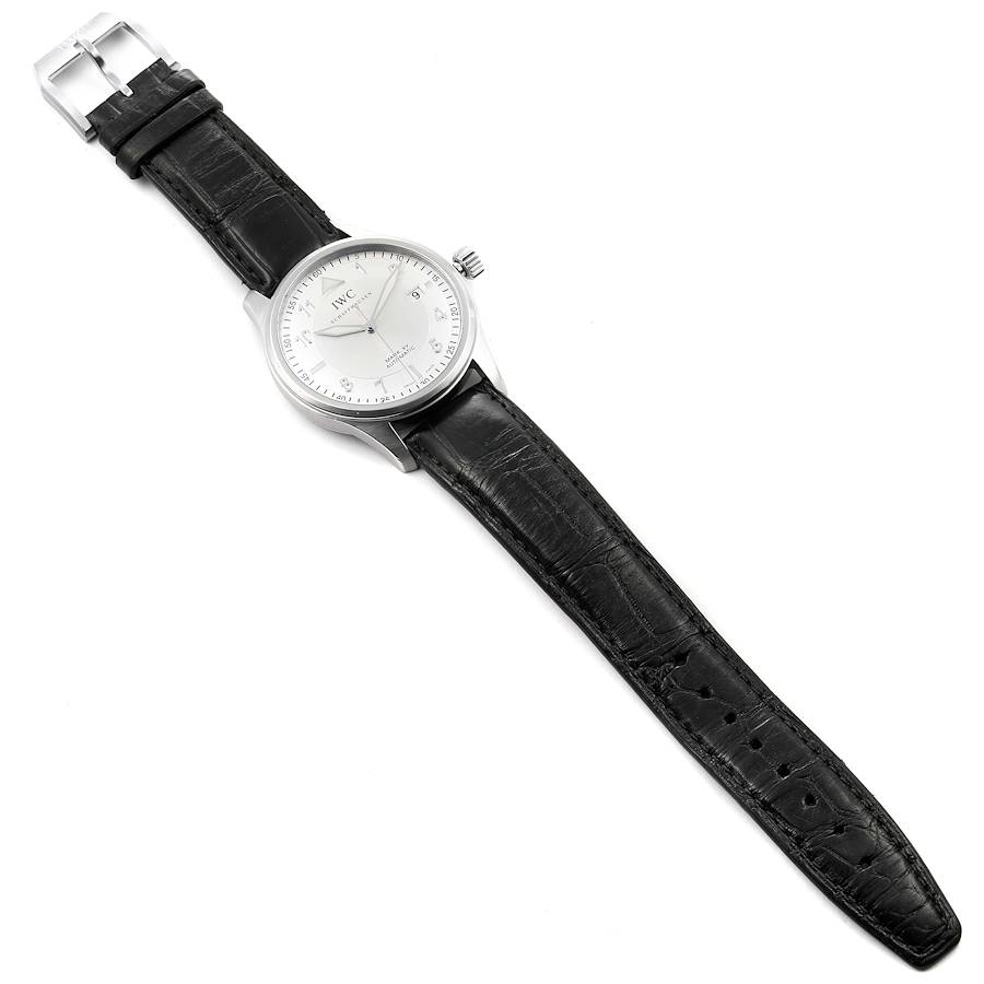 IWC Mark XV Spitfire Silver Dial Black Strap Steel Mens Watch IW325313