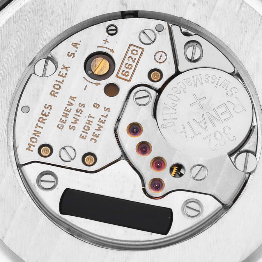 Rolex Cellini White Gold White Dial Brown Strap Mens Watch 6623
