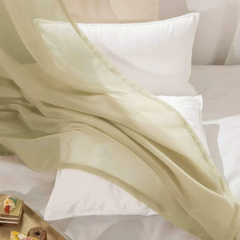 Solid Sheer Curtains Elegant Grommet Window Voile Panels Drapes Treatment 2 Panels
