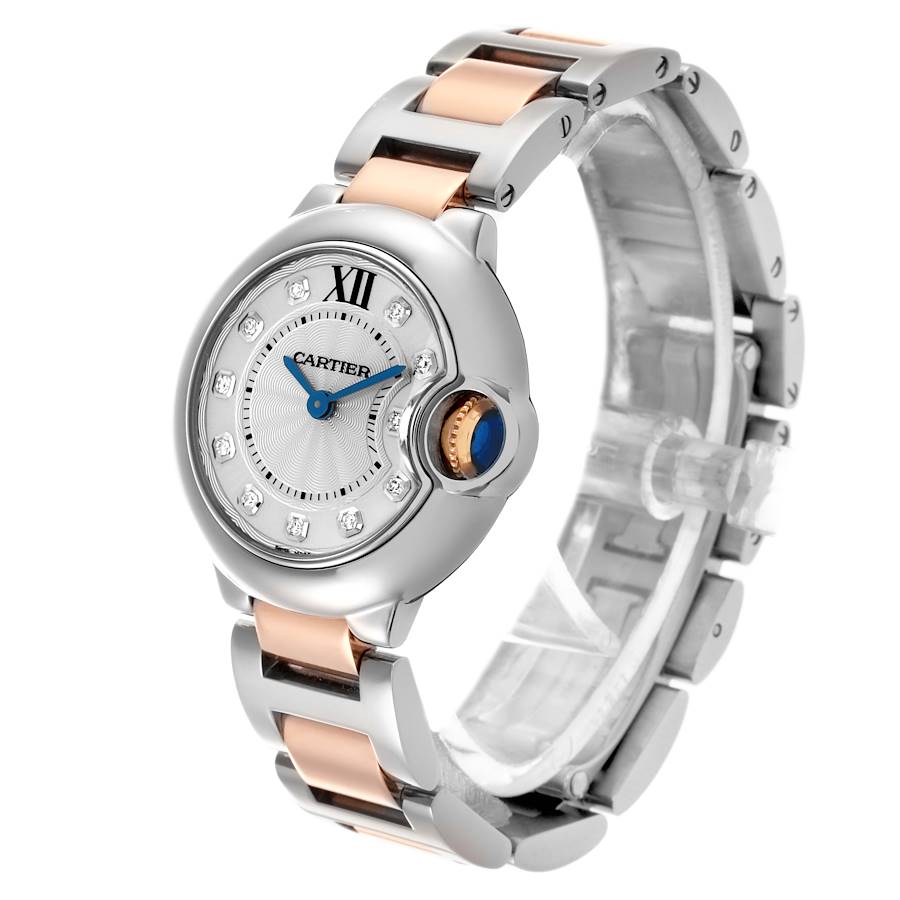 Cartier Ballon Bleu Steel Rose Gold Diamond Dial Ladies Watch WE902030