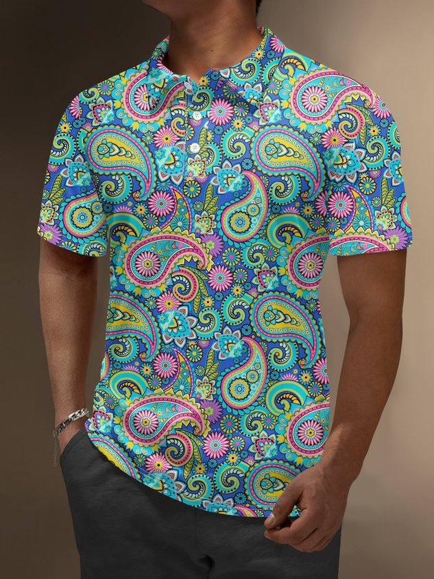 Moisture Wicking Hawaiian Paisley Golf Polo