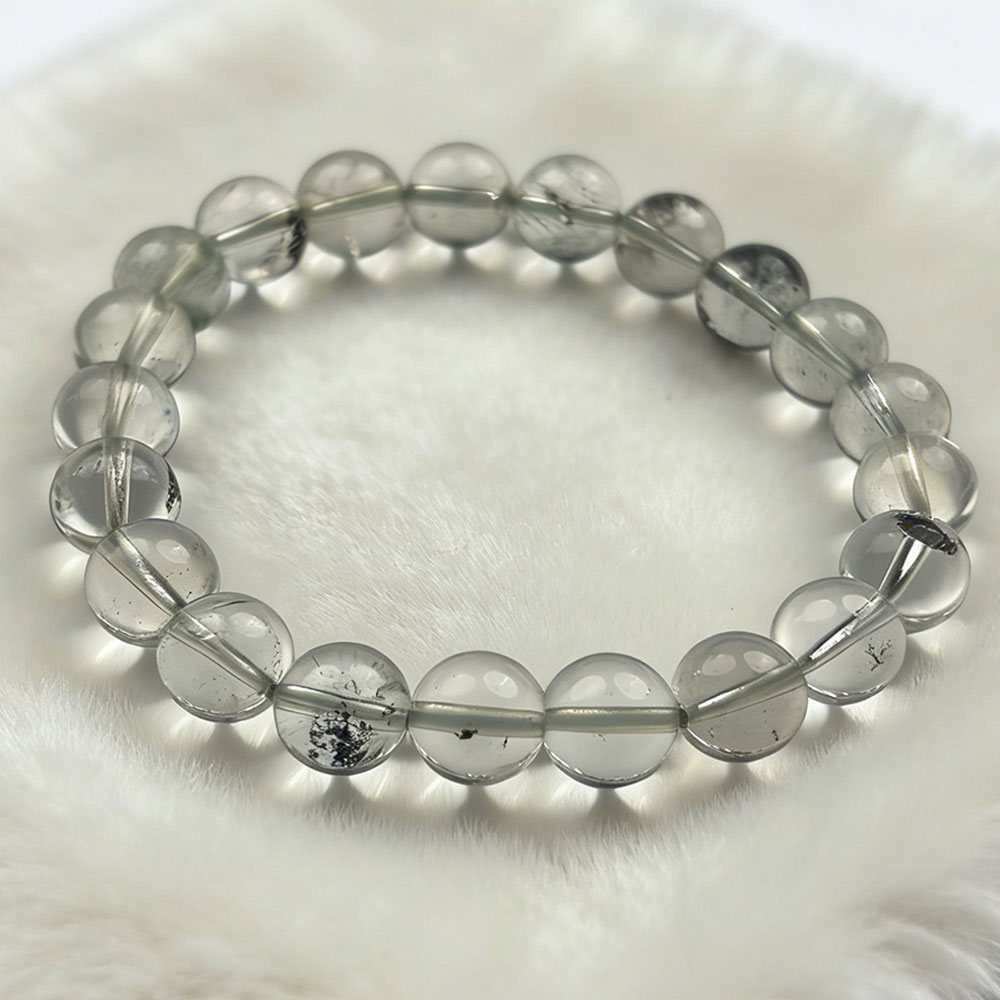 8mm Black Phantom Quartz Bracelet | Grounding Protection & Abundance Manifestation