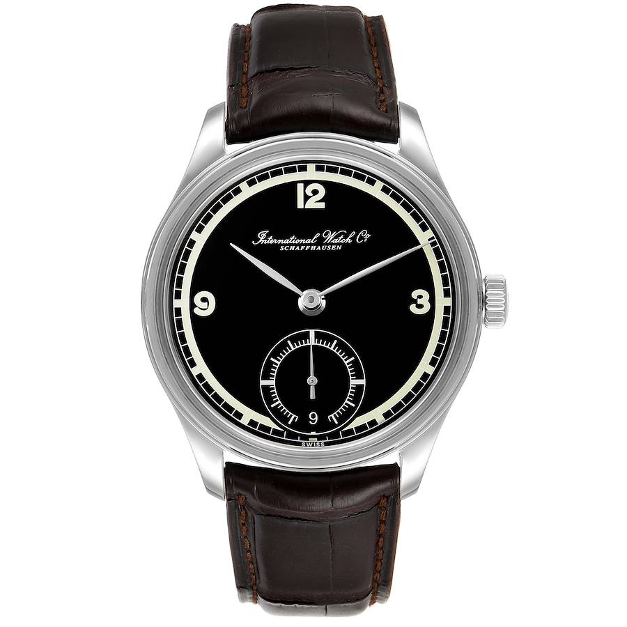 IWC Portuguese Black Dial Manual Wind Steel Mens Watch IW510205