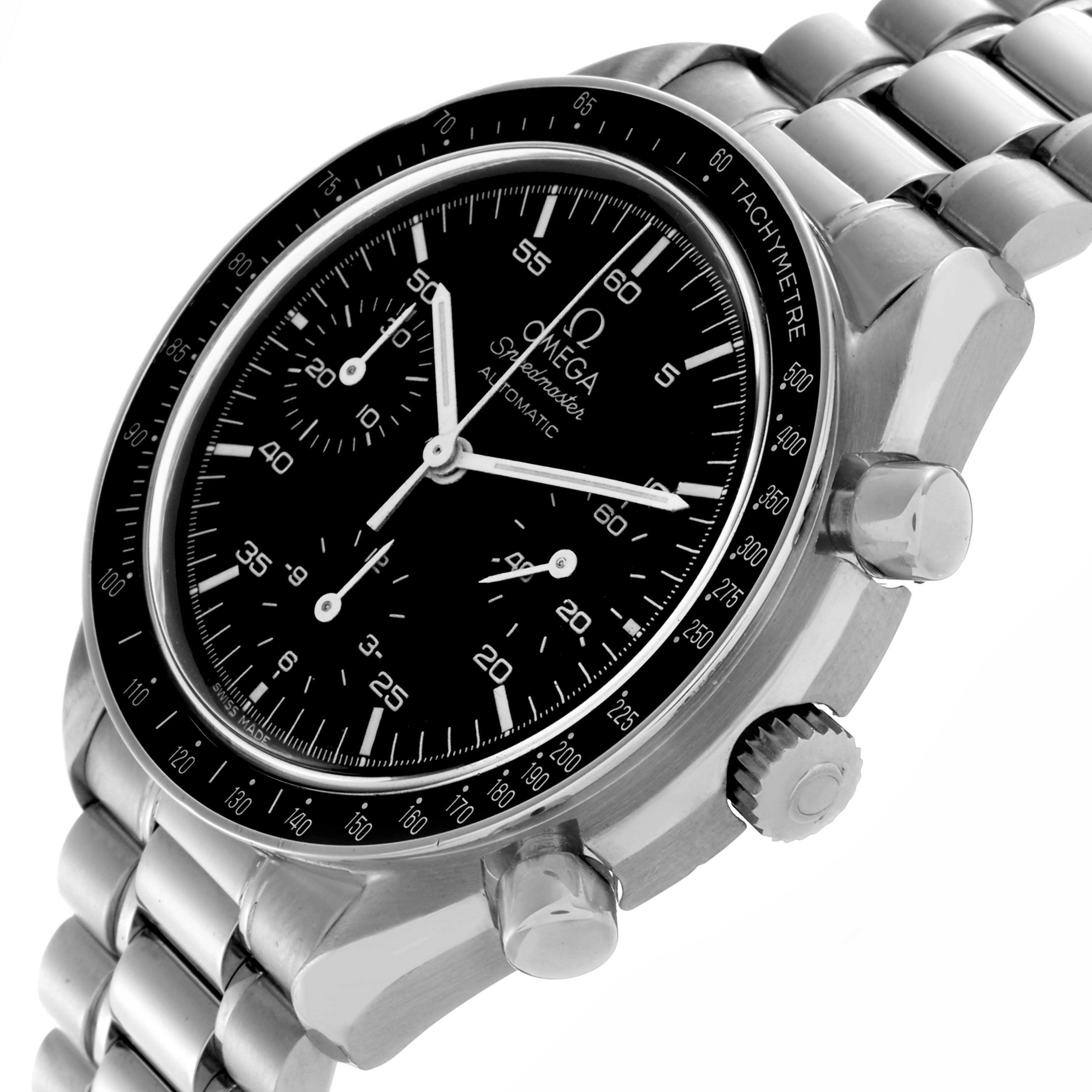 Omega Speedmaster Reduced Chronograph Hesalite Steel Mens Watch 39.0 MM 3510.50.00