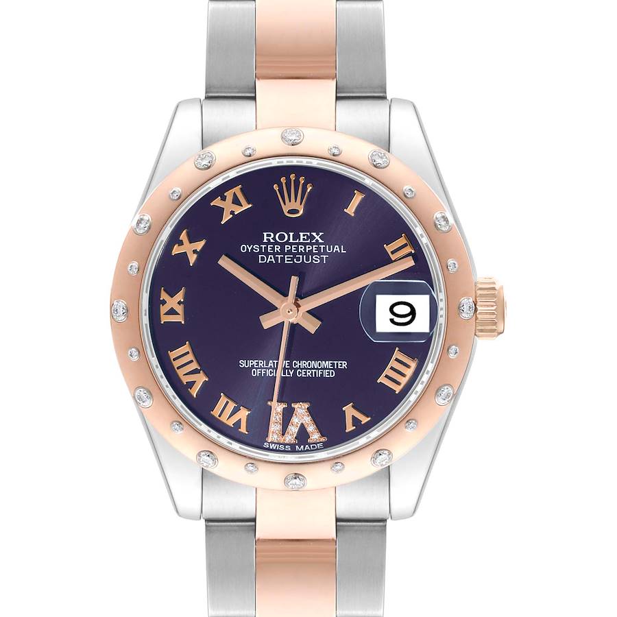 Rolex Datejust 31 Midsize Steel Rose Gold Diamond Ladies Watch 178341