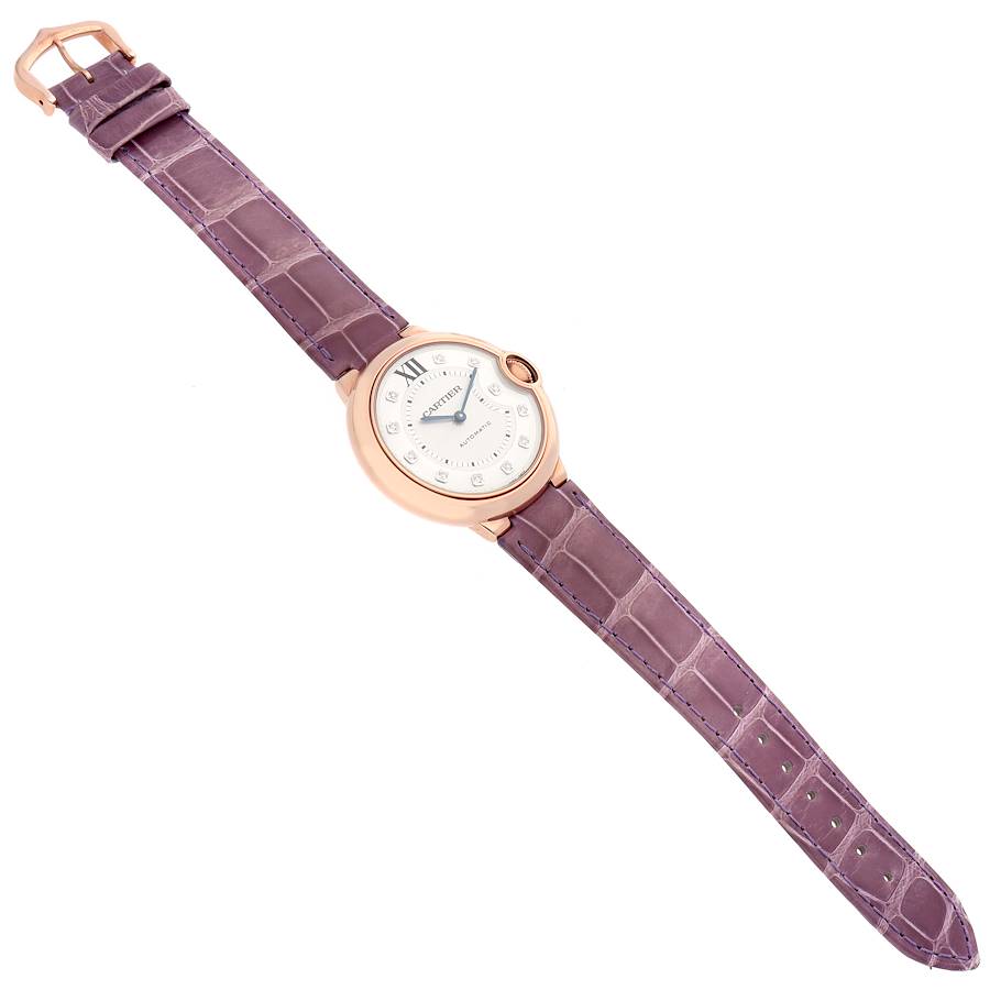 Cartier Ballon Bleu 36 Rose Gold Diamond Ladies Watch WJBB0010