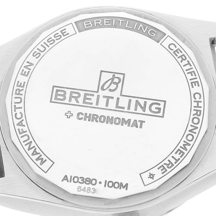 Breitling Chronomat Green Dial Steel Diamond Ladies Watch A10380