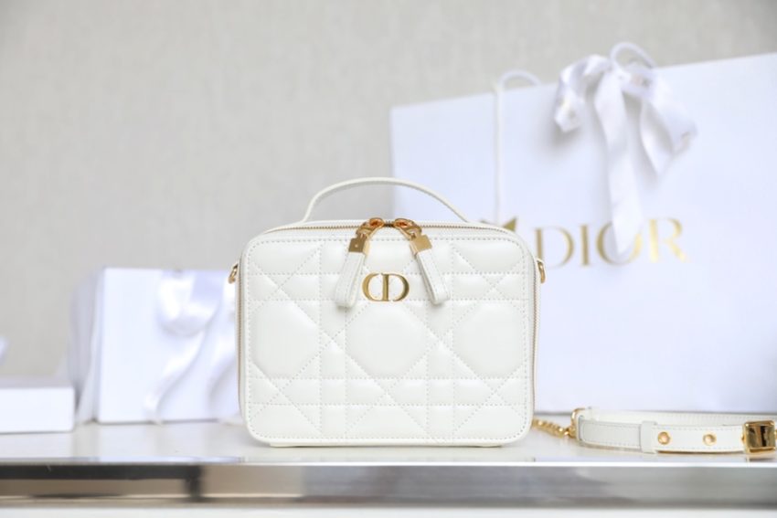 Replica Dior Caro Box Bag White