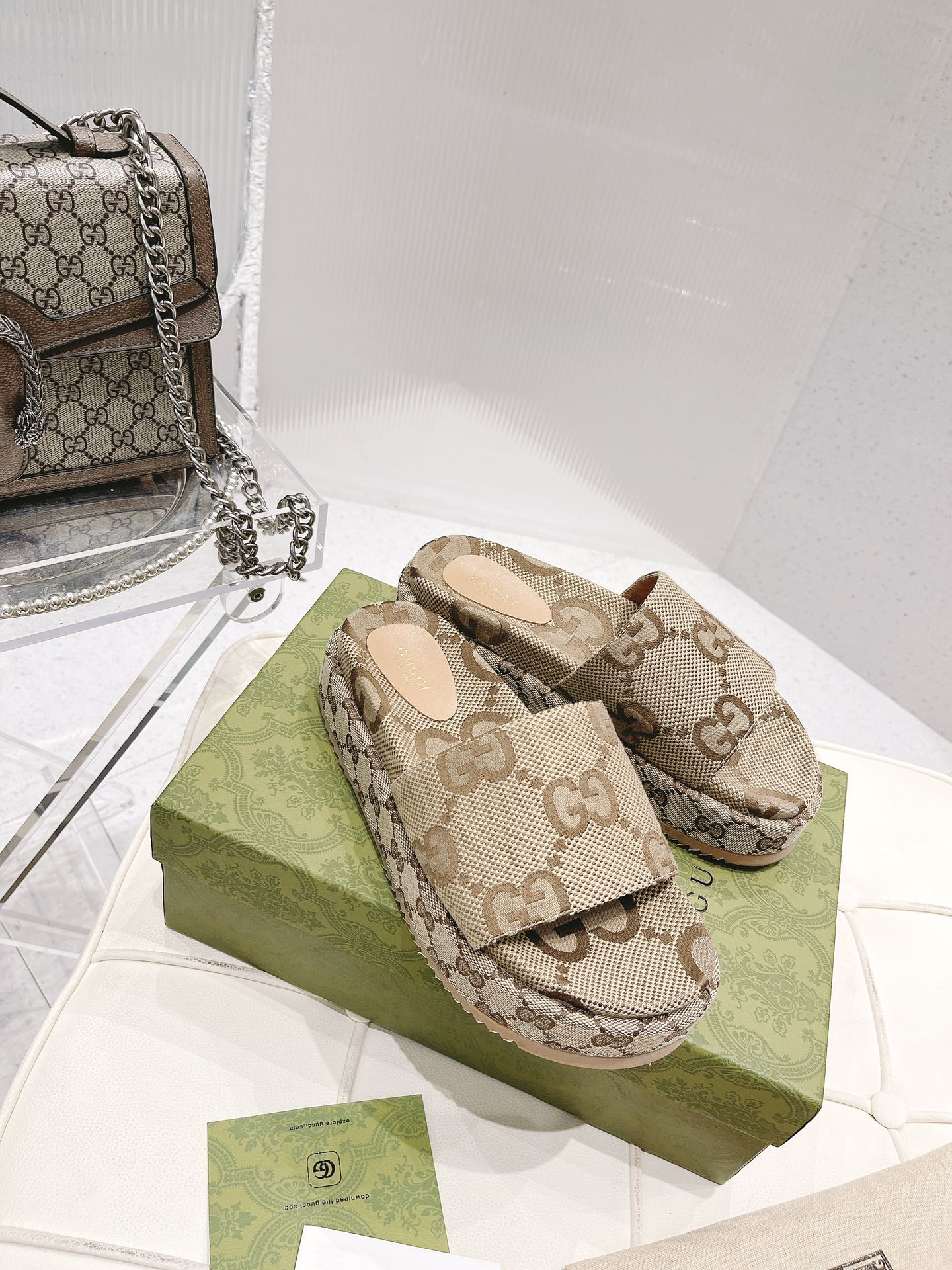 Gucci Women’S Platform Slide Sandal Camel 623212 Uko00 2580