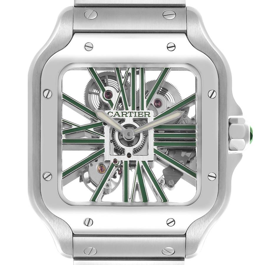 Cartier Skeleton Horloge Santos Steel Mens Watch WHSA0028