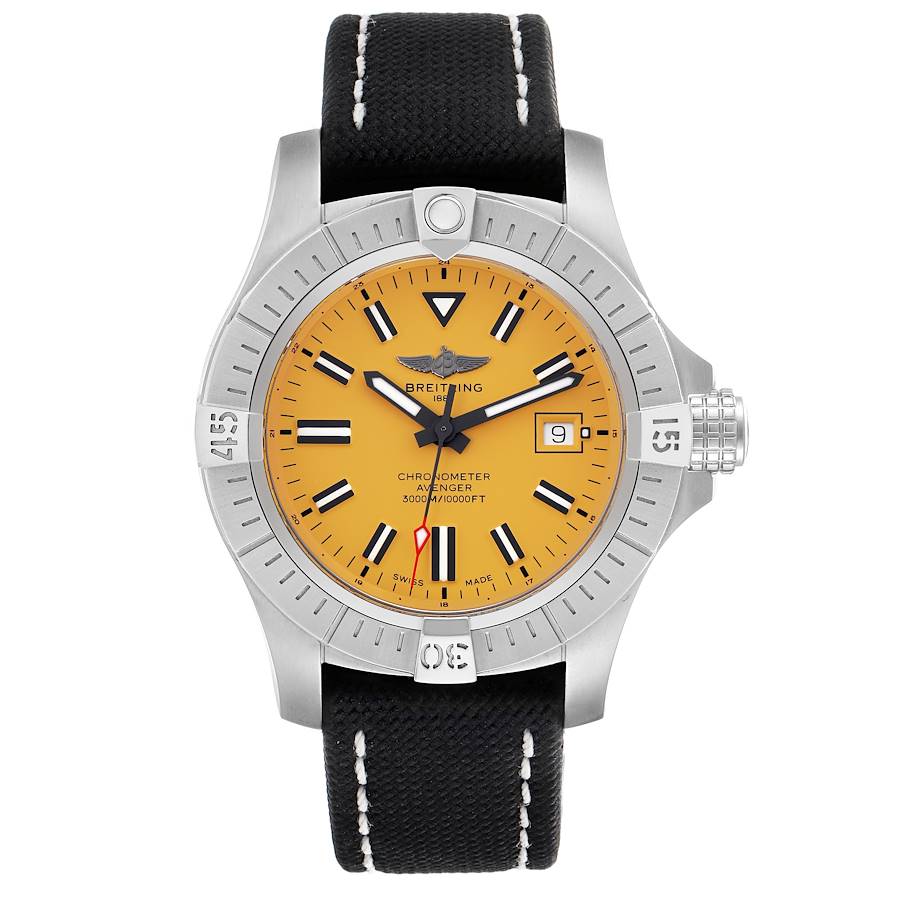 Breitling Avenger 45 Seawolf Yellow Dial Steel Mens Watch A17319