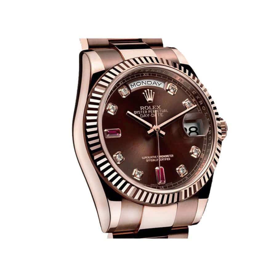 Rolex Day-Date 128235 Super Clone Rose Gold Chocolate Dial