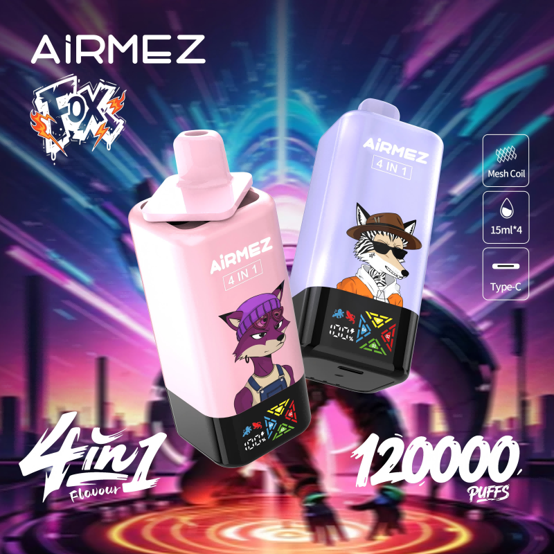 Airmez Fox 120000 Puffs 4 w 1 🔥 -20% Rabatu | Nowi Klienci Hurtowi | 🚚 Szybka Wysyłka z Polski 🇵🇱 | ⭐ Świetne Opinie