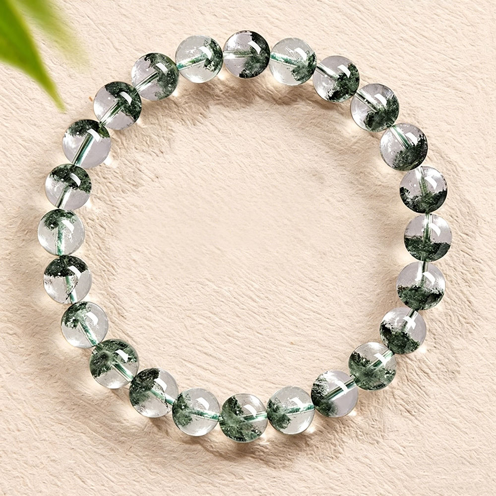 GemVibra Green Phantom Quartz Talisman Bracelet – Grounding & Abundance