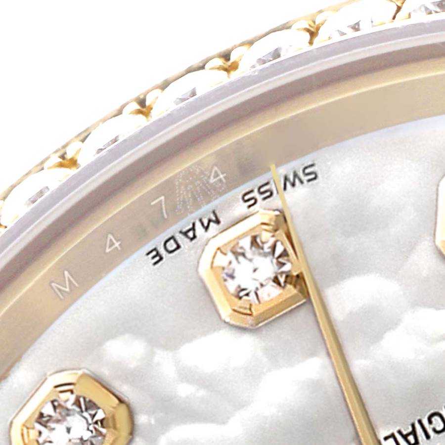 Rolex President Midsize Yellow Gold Mother Of Pearl Diamond Ladies Watch 178158