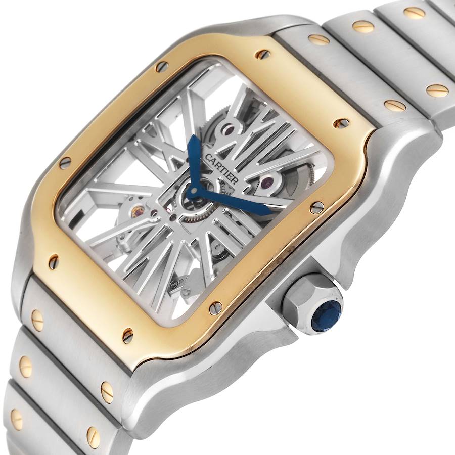 Cartier Skeleton Horloge Santos Steel Yellow Gold Watch WHSA0019