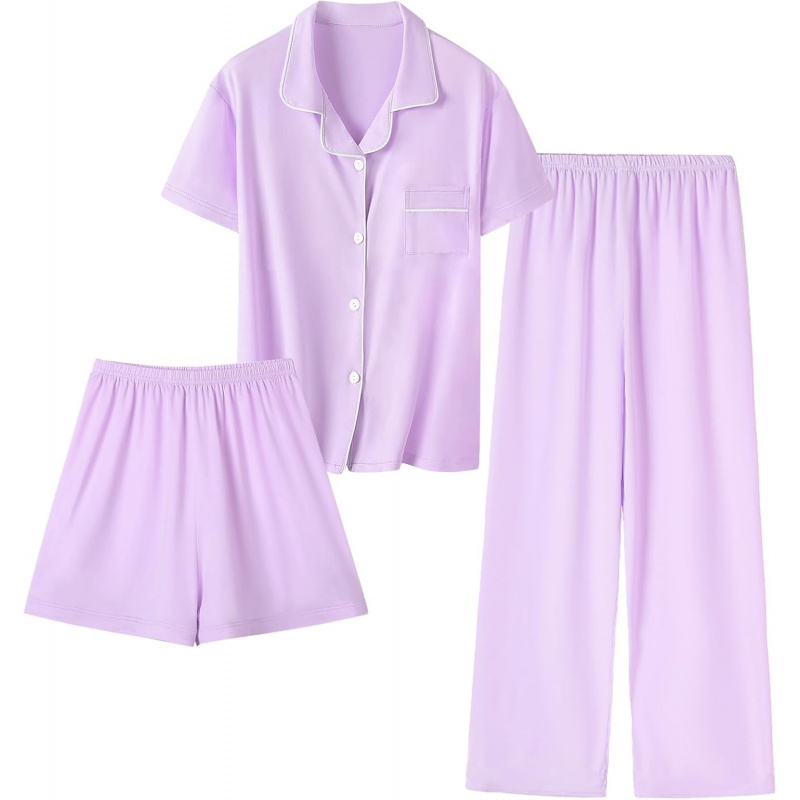 Girls Lyocell 3 Piece Pajamas Set