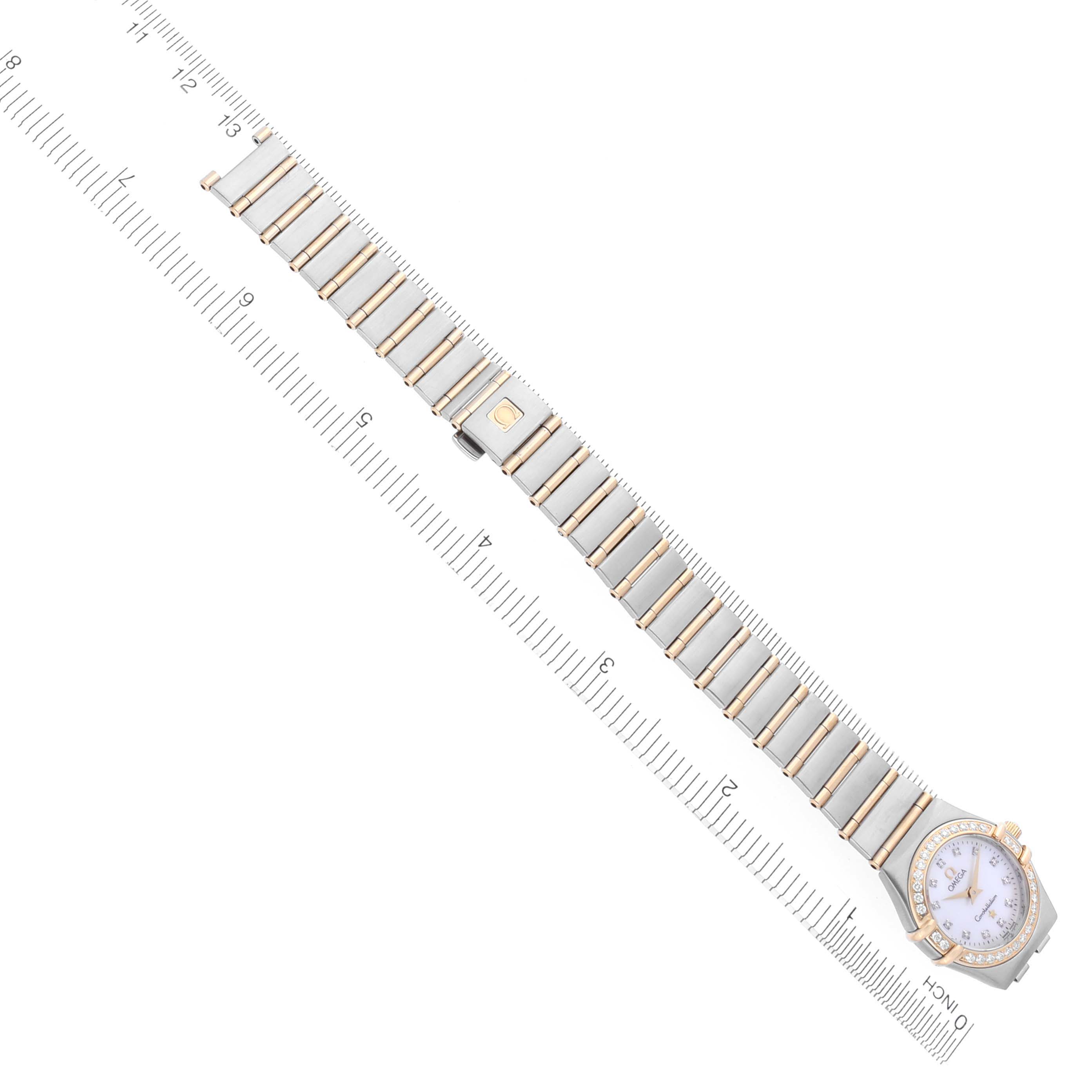 Omega Constellation 95 Mother of Pearl Diamond Yellow Gold Steel Ladies Watch 22.25 MM 1267.75.00