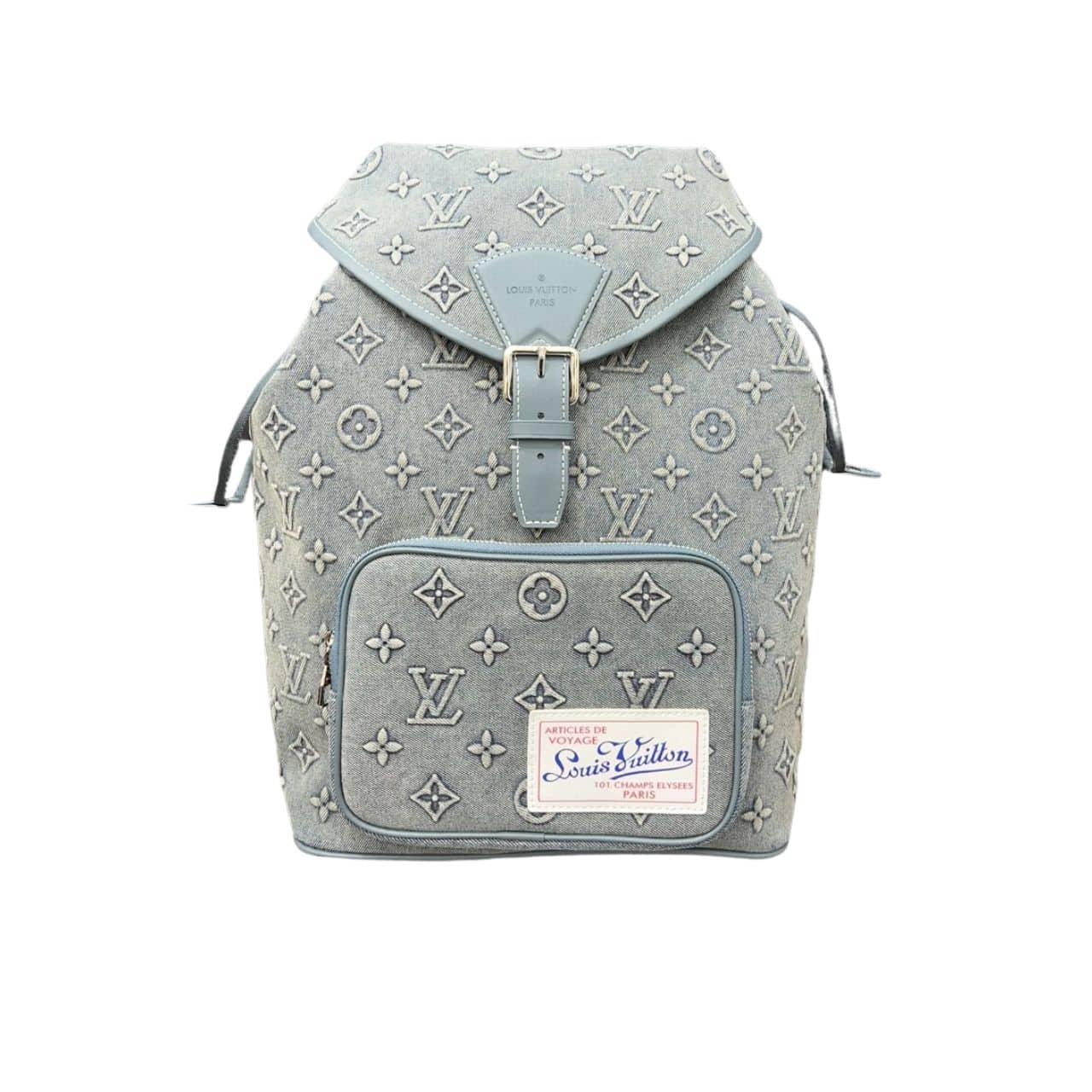 Louis Vuitton Montsouris Rucksack Monogram Wash Blue 32Cm