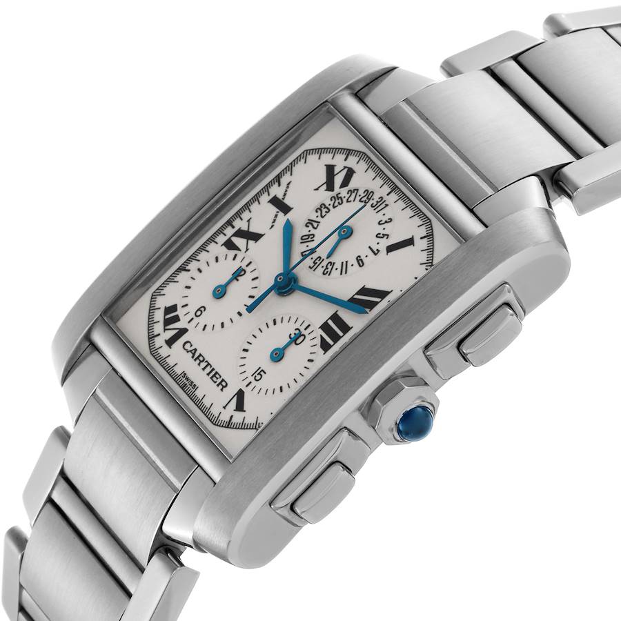 Cartier Tank Francaise Chronoflex Chronograph Steel Mens Watch W51001Q3