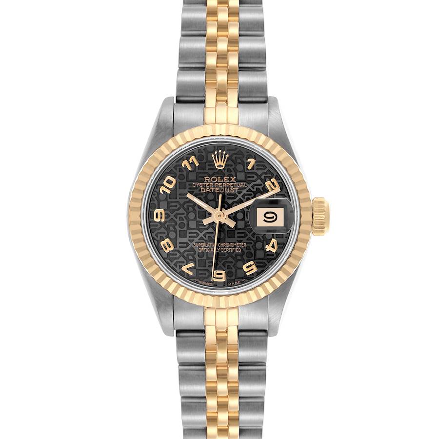 Rolex Datejust Steel Yellow Gold Black Dial Ladies Watch 69173