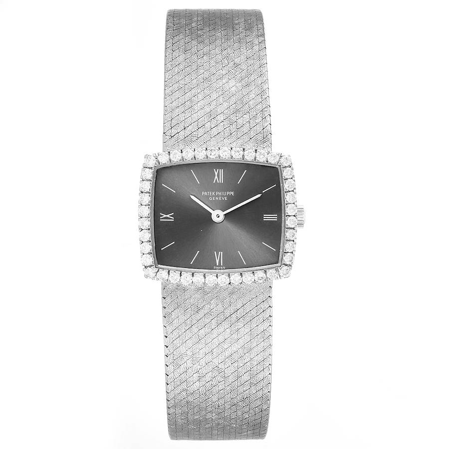 Patek Philippe 18k White Gold Diamond Bezel Cocktail Ladies Watch 3353