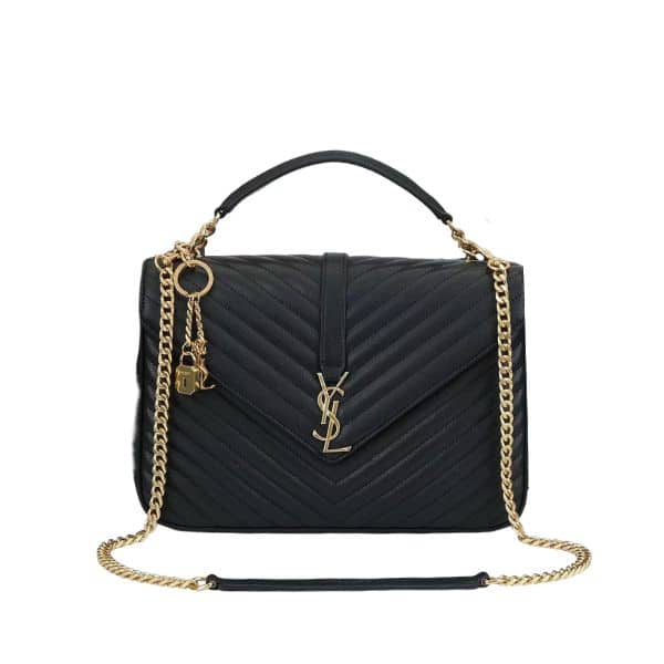Saint Laurent College Large Chain Bag Black 25Cm 600278Brm071000