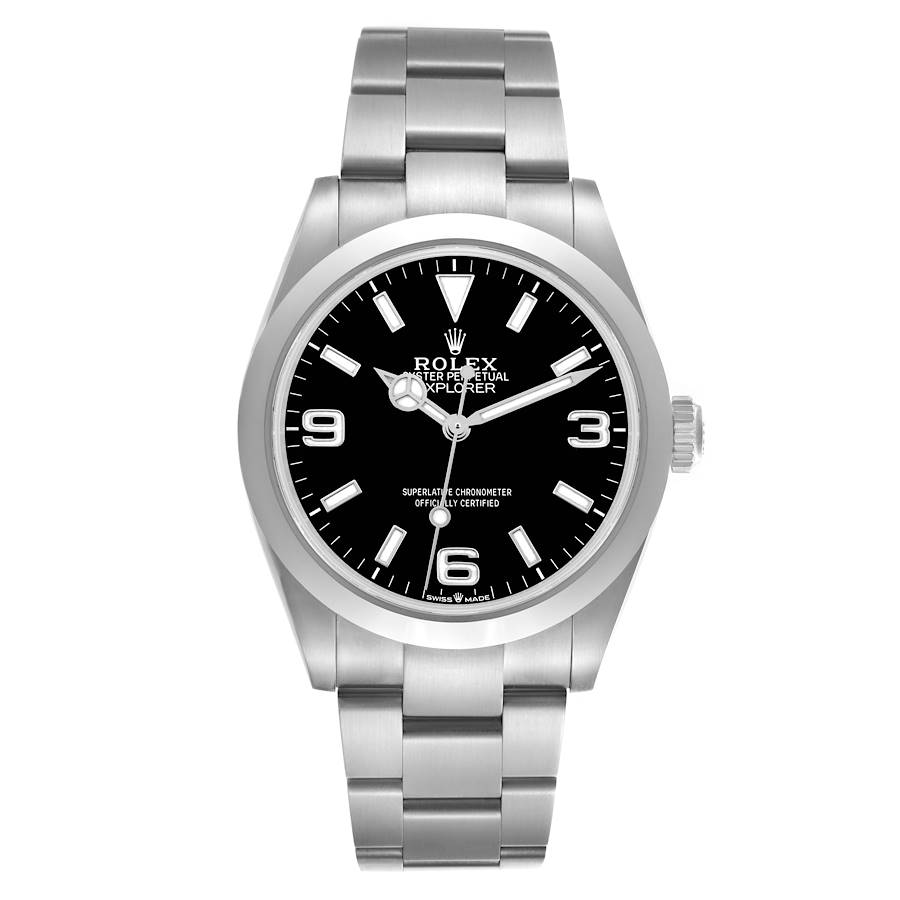 Rolex Explorer I 40mm Black Dial Steel Mens Watch 224270 Unworn