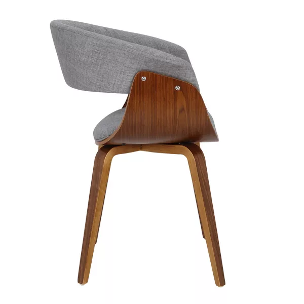 Upholstered Mid-Century Dining Chairs with Walnut Legs