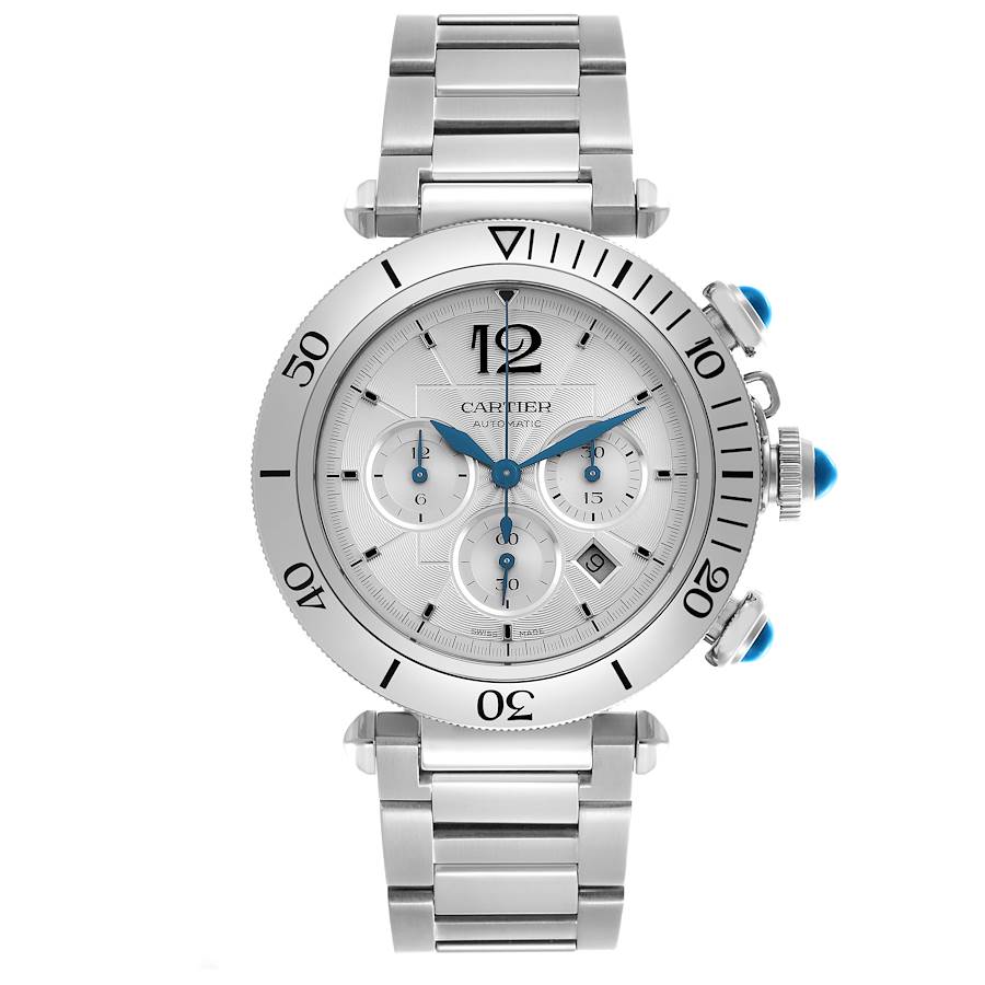Cartier Pasha 41mm Silver Dial Steel Mens Watch WSPA0018