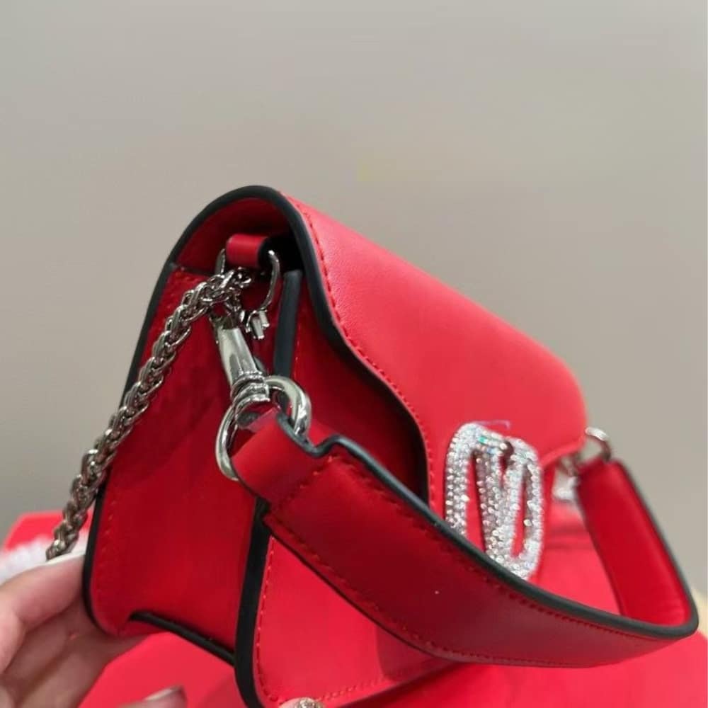Valentino Locò Small Shoulder Bag In Red