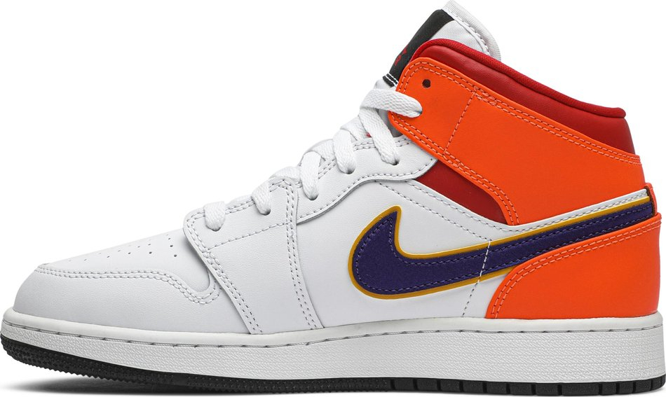 Air Jordan 1 Mid GS White Court Purple Teal 554725-128