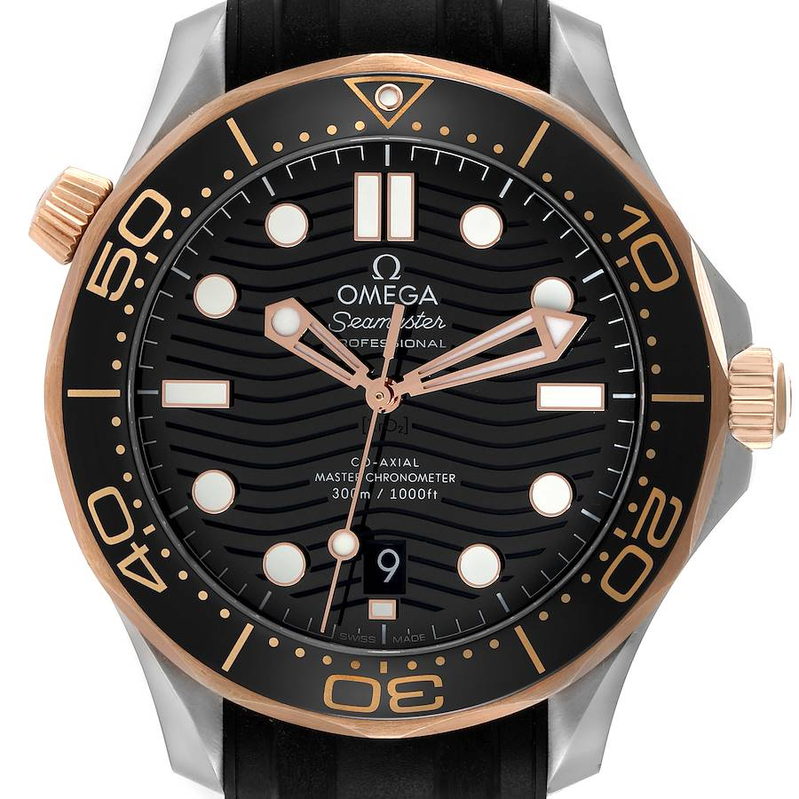 Omega Seamaster Diver Steel Rose Gold Mens Watch 210.22.42.20.01.002