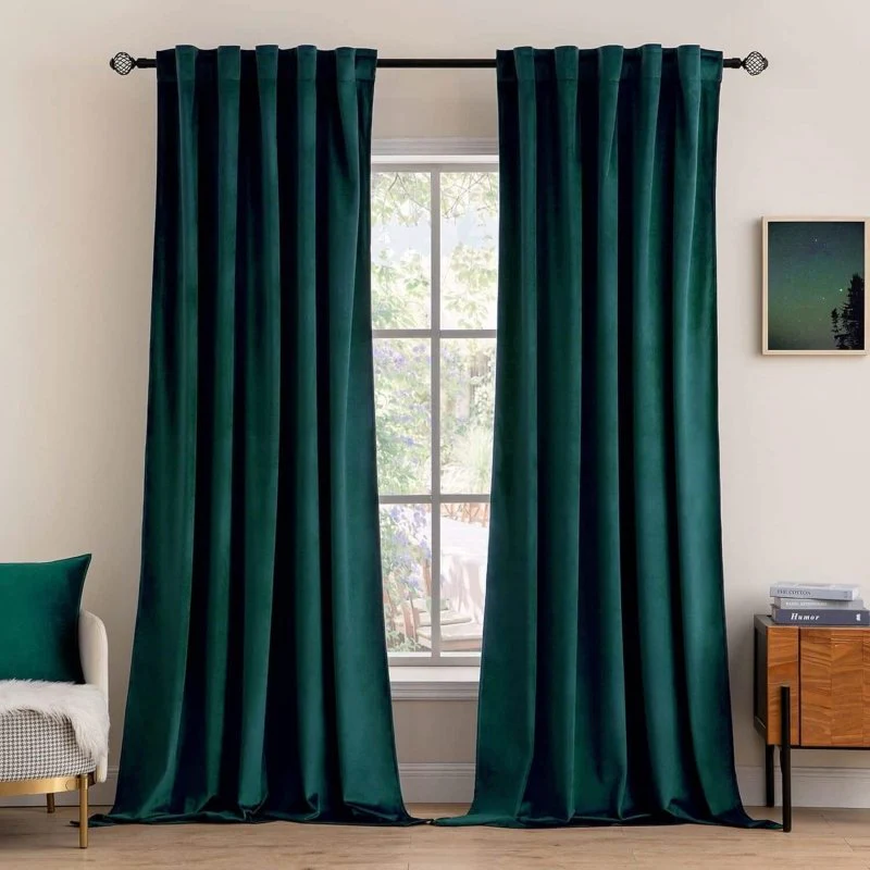 Custom Velvet Luxury Blackout Curtains  (2 Panels) - Back Tab & Rod Pocket