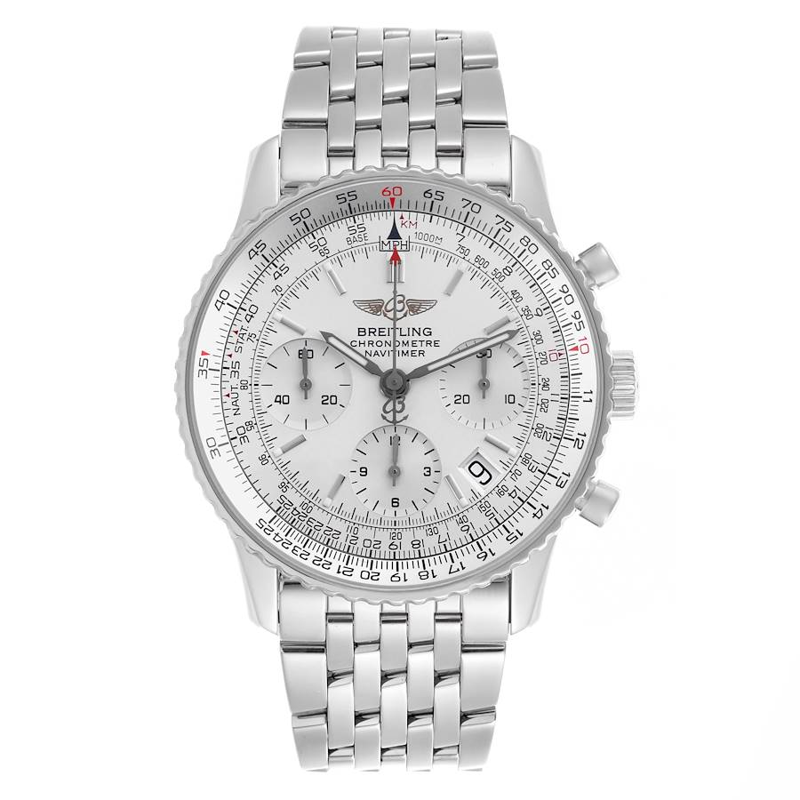 Breitling Navitimer Chronograph Silver Dial Steel Mens Watch A23322