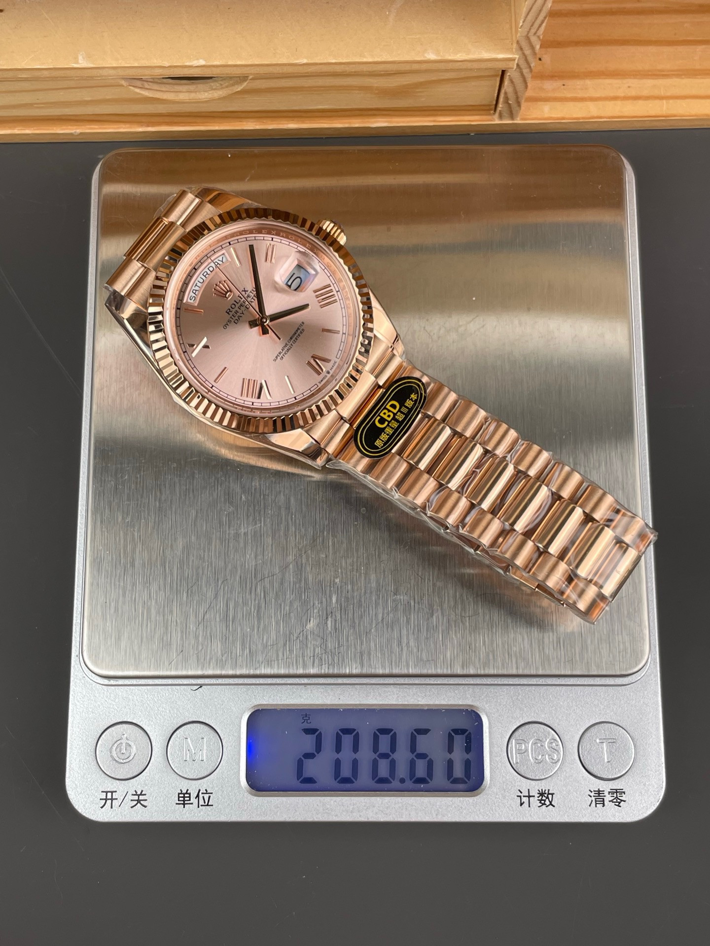 Day-Date Rose Gold Champagne Roman Dial