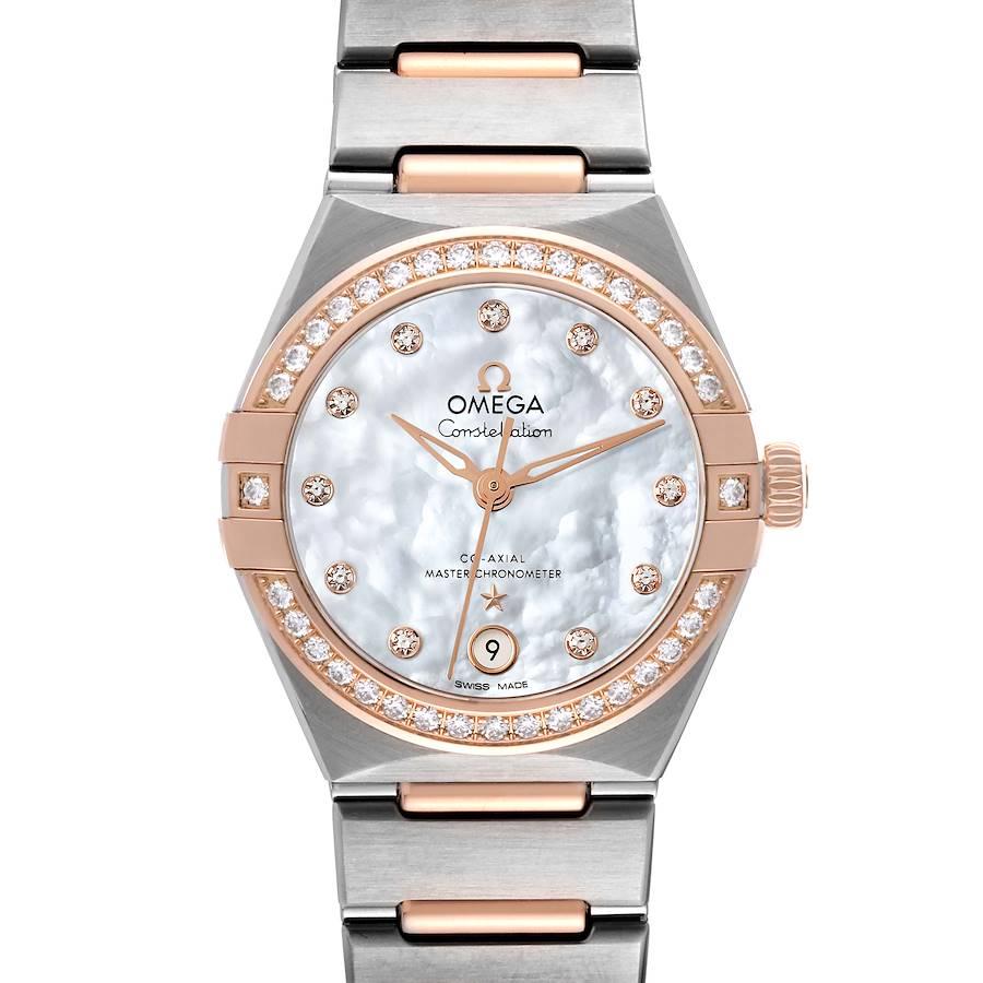 Omega Constellation Steel Rose Gold Diamond Ladies Watch 131.25.29.20.55.001