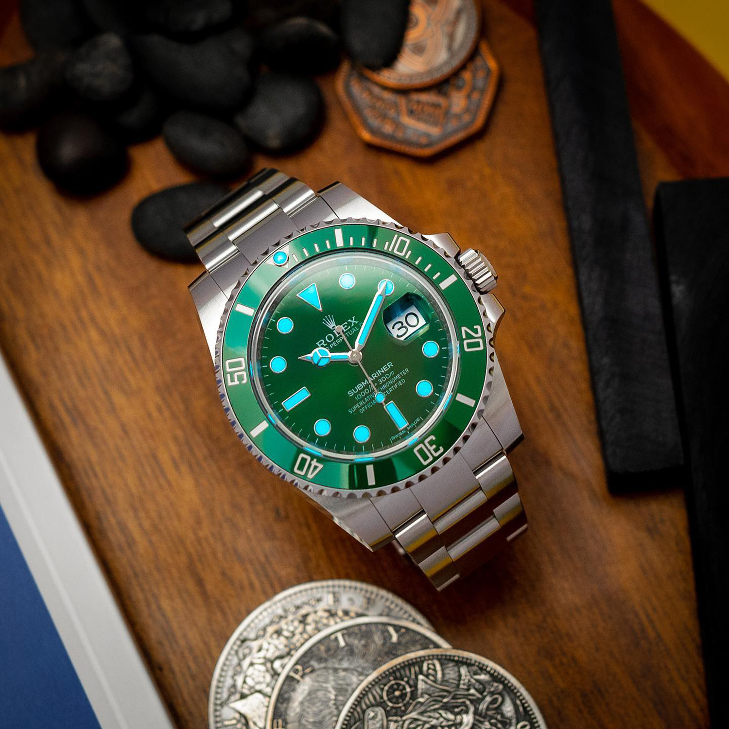 Rolex Submariner Date Hulk Green Dial Steel Mens Watch 116610LV Unworn