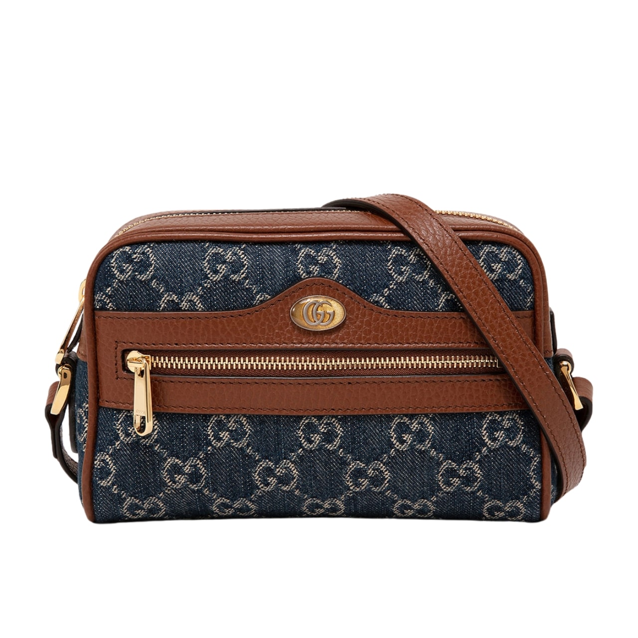 Gucci Ophidia GG Mini Denim Blue And Brown 17Cm 517350 2KQGG 8375