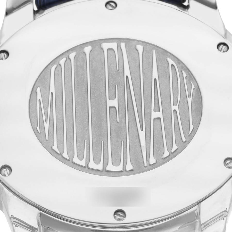 Audemars Piguet Millenary Blue Dial Steel Diamond Ladies Watch 77301ST