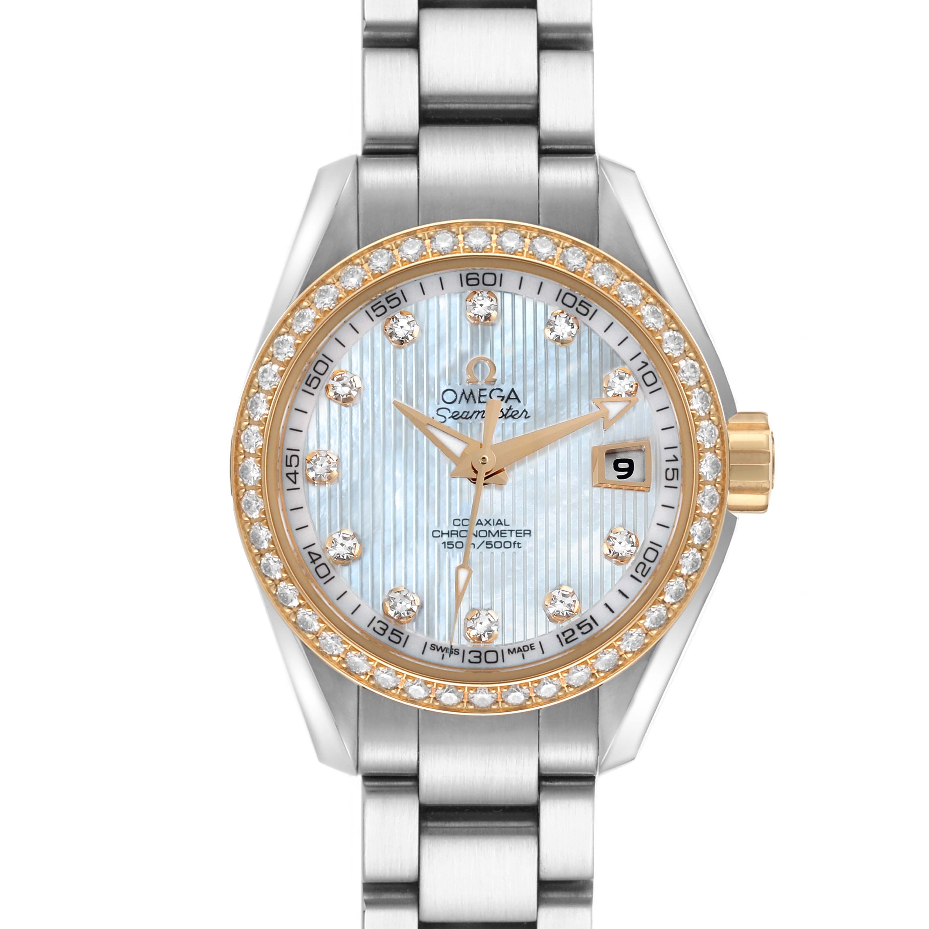Omega Seamaster Aqua Terra Steel Yellow Gold Diamond Ladies Watch 30.0 MM 231.25.30.20.55.004