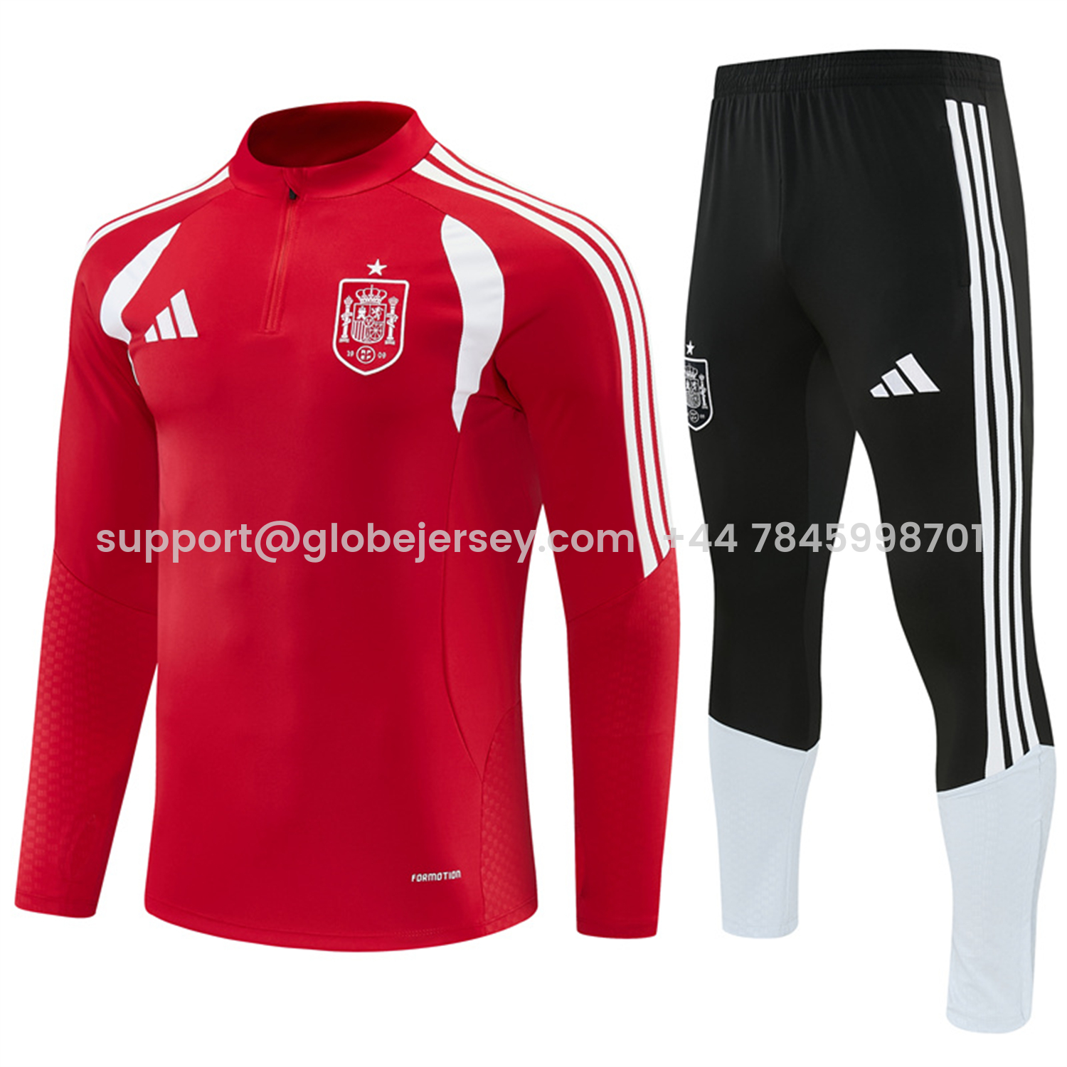 Spain 2026 Long Sleeve Training Set - Red Top & Black Pants